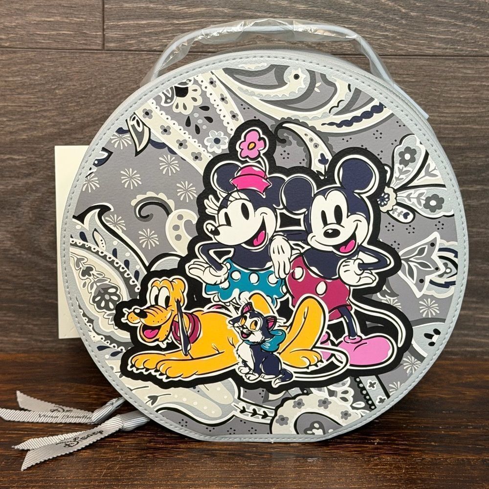 Vera Bradley Disney Whimsy Cosmetic Case, Mickey & Friends Paisley. NWT.